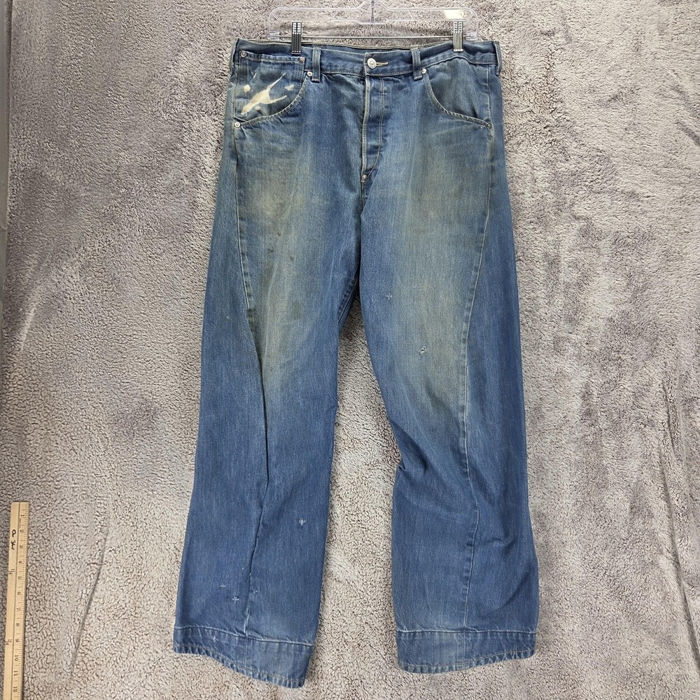 Vintage Levis Engineered Jeans Mens 36x32 Blue Twisted Buckle Back One Pocket - Picture 2 of 16
